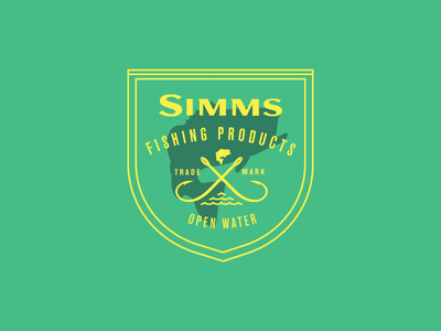 Simms Bass Tee adventure badge bass crest fishing fly fishing outdoors shield simms type