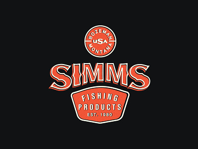 Simms Fishing Products apparel design fish fishing fly fishing illustration lettering logo montana outdoor trout type