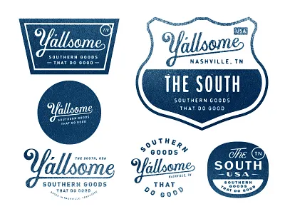 Y'allsome branding custom type lettering logo nashville tennessee