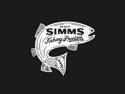 Simms Fishing Products apparel apparel design fish fishing fly fishing illustration lettering logo outdoor simms trout type