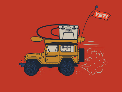 Yeti Coolers FJ40 apparel illustration landcruiser yeti