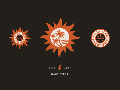 Mantisyoga II badge icons palm tree yoga