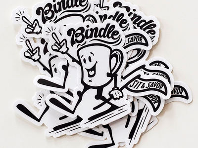 Bindle Coffee Roasters coffee colorado design custom lettering custom type illustration retro stickers