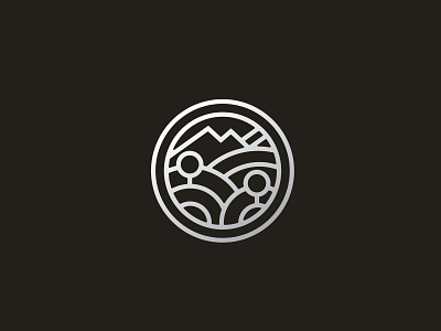 Topo + Type Hike Concept icon logo mark monoline patch patch design thick lines