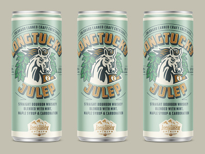 Longtucky Julep canned cocktail horse illustration kroneberger packaging design typography