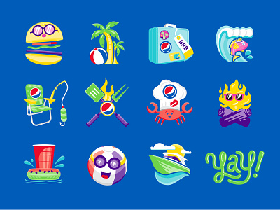 Summer Icons branding icon design icons illustration kroneberger summer