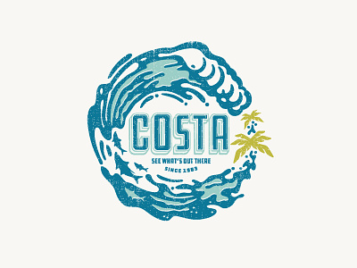 Costa Del Mar apparel design illustration logo type