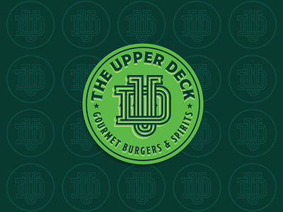 Upper Deck Restaurant badge branding designer logo design monogram restaraunt typography