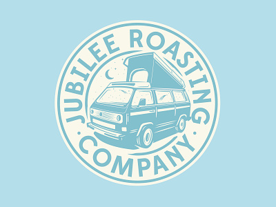 Jubilee Roasting Co. badge coffee logo illustration vw bus vw van westfalia