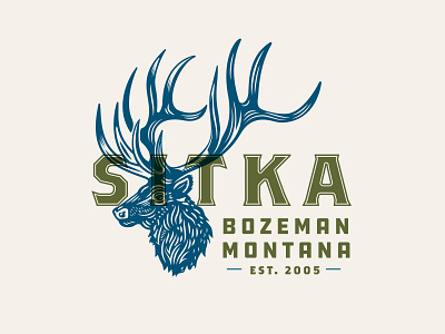 Sitka Gear apparel big game elk hunting hunting brand illustration montana print typography woodcut