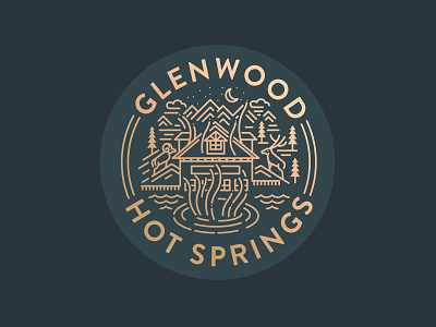 Glenwood Hot Springs apparel badge colorado glenwood hot springs glenwood springs illustration monoline mountains print