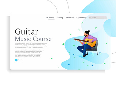 landing page guitar app design flat flatdesign guitar illustration ui vector web