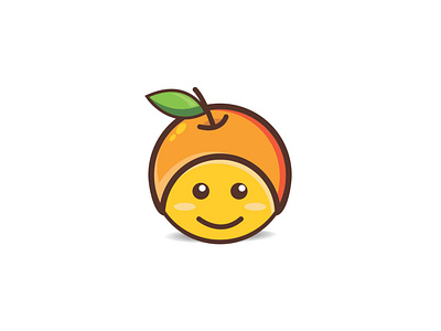 orange fruit smile logo branding design icon illustration logo vector