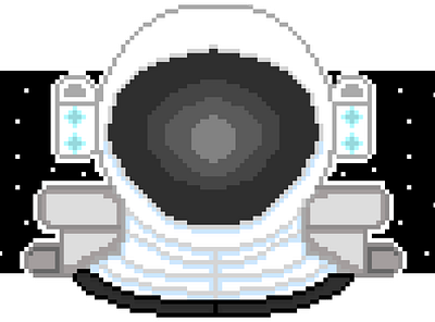 Major Tom: The Spaceman 8 bit astronaut design fan art flat graphic desgin illustration minimal pixel artist pixelart space spacedchallenge spaceman spaceship spooky video game video game art