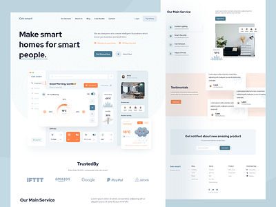 Cek-smart Landing Page dashboard homepage landing landingpage smarthome ui website website design