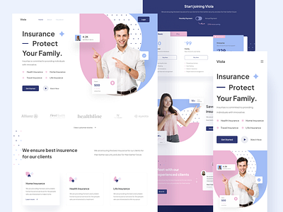 Viola - Insurance Landing Page agen broker guard health health insurance healthy homepage insurance landingpage life insurance protection safety service ui website website design