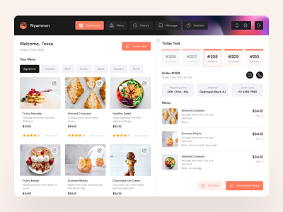 Nyammm - Food Delivery Dashboard by Amelia Nurvita🐻 for Vektora on Dribbble