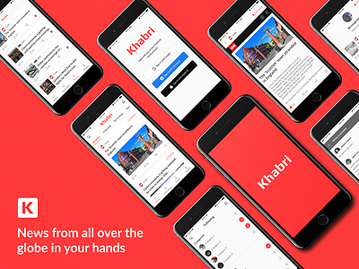 Khabri - A news application design mobile app news ui ux