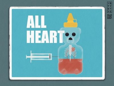 All Heart adobeillustator bear honey illustration textured weekly warmup