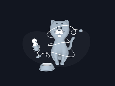 Tangled cat 3d branding cat character design illustration