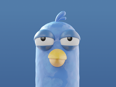 Blue bird's gotta stop 3d animal bird bird logo blue character design illustration