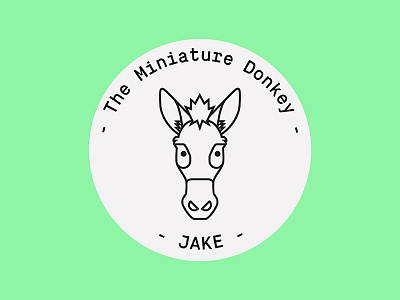 Donkey animal badge donkey farm illustrator miniature ohio outline shapes vector