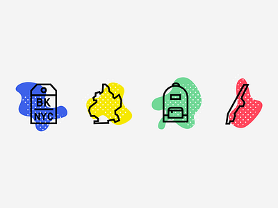Get Up and Ride | Icons backpack bike brooklyn gif icons illustration manhattan outlined icon travel uiux vector