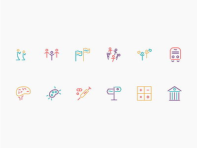 Embrace Refugee — Resettlement Icon Set colors duotone hyperakt icons outlines refugees social impact system two ui