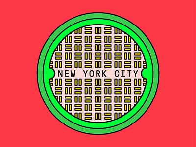 No. 1 - Watermelon Manhole Cover cover icon illustration indian manhole new york nyc pattern street summer system watermelon