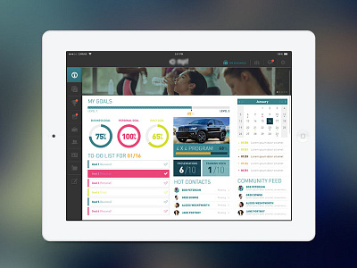 MLM Management App (Concept 2) dashboard ipad app