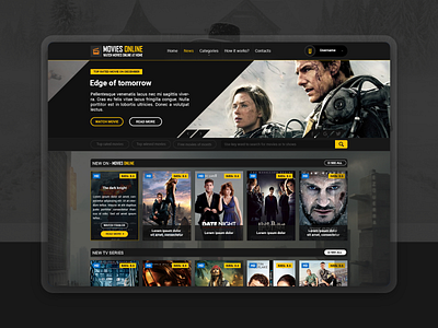 Movies Online - Renting Movies Online Platform UI adobexd figlma homestreaming minimal movies streaming ui webdesign