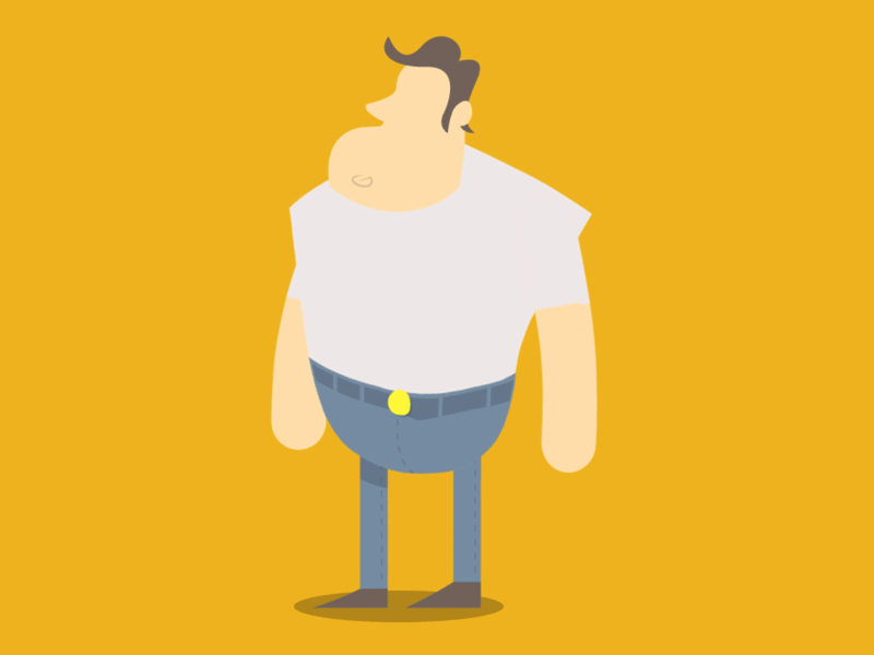 Strong Man [GIF] after effects animation cartoon character design fraser davidson funny muscles puppet rig toon