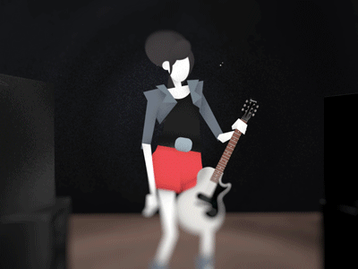 Dissappear amy cel animation electric flash flourish gibson guitar les paul rock winehouse