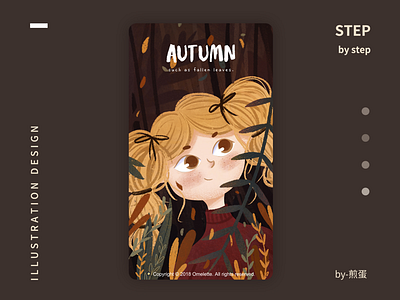 Autumn illustration design，ui poster，