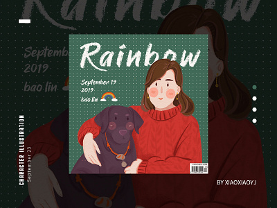 Rainbow illustration design，ui poster， illustration，phone poster