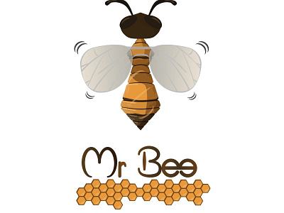 Mr Bee affinity designer art design bee cute design funny glasses graphic design illustration logo mr mr bee tie vector