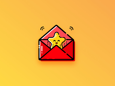 Satisfied Message affinity designer art design cartoon cute design envelope funny graphic design happy illustration logo mbestyle satisfaction satisfied message star vector