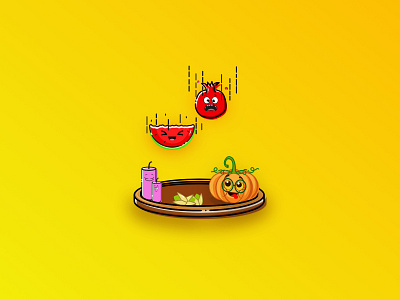 Yalda accelerator affinity designer art design cartoon design fruit funny graphic design illustration logo mbestyle vector vegetables yalda