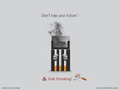 Poster design- Quit Smoking 2020 art artwork csr health healthcare healthy illstrator injury life pakistan photoshop smoking