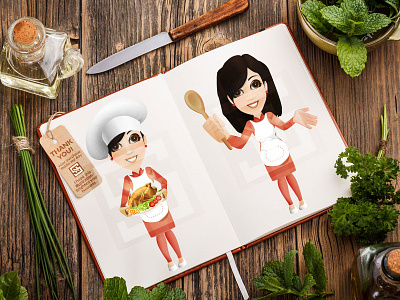 Chef Girl Character Vector Illustration character design chef cartoon character chef character chef illustration cooking girl style