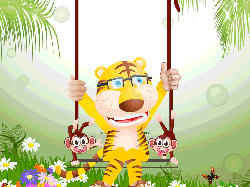 Wild Animal Fun Swing Illustration aniamtion animal artwork cartoon character character design gif illustration jungle motiongraphic swing ui vector