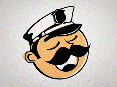Happy Cop branding identity illustration logo police
