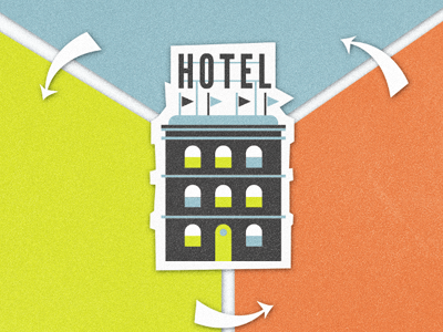 Hotel ad hotel illustration print