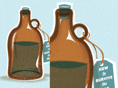 How to Survive the War bluedrank bottle designermx illustration