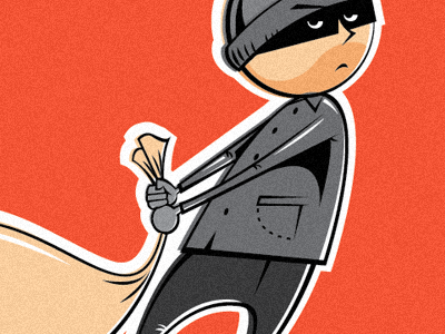 Robber foodtruck illustration robber