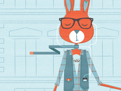 H is for Hipster Hare animalalphabet hare hipster illustration