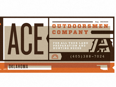 Ace Outdoorsmen Co branding brown identity oklahoma orange outdoorsmen tan