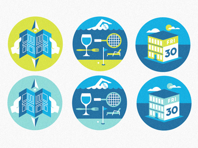 map, amenities, calendar hotel icons illustration