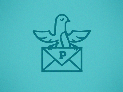 P-Bird branding carrier pigeon identity logo