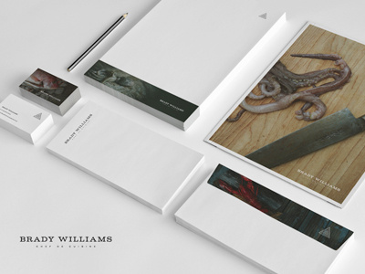 Brady Williams branding chef identity logo stationery